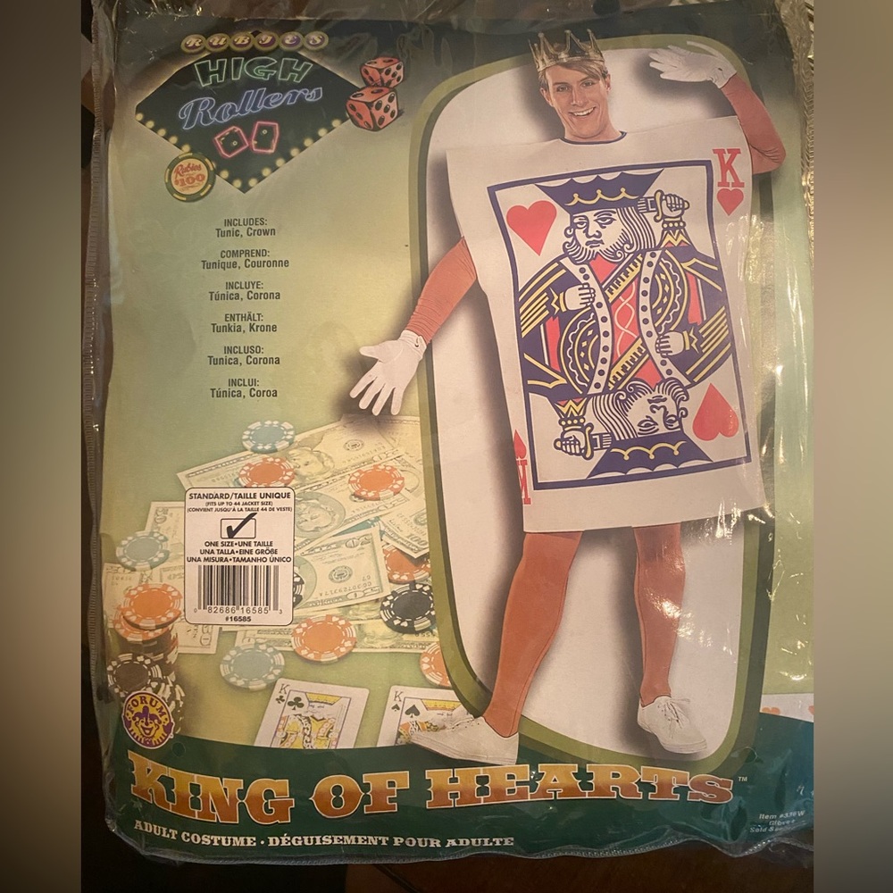 Men’s King of Hearts Costume (tunic only!) New; never worn